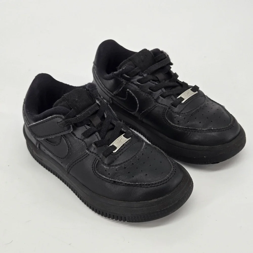 Nike Air Force 1 Low LE Triple Black Kids Toddler Shoes Size 12C FN0237-001